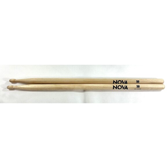 NOVA 5B USA Hickory Wood Drumsticks 5B Wooden Tip by Vic Firth - Picture 1 of 10